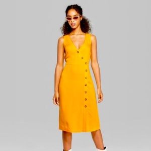 NWT yellow midi dress